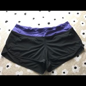 Lululemon shorts with purple band